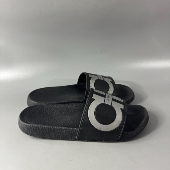 Salvatore Ferragamo Groove Black Pool Slide sandals, Size 8 main image 9